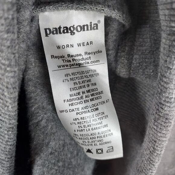 Patagonia P-6 Logo Uprisal Hoody Gray Men’s Medium Regular Fit Recycled Cotton - Picture 9 of 11